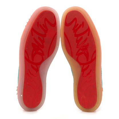 Christian Louboutin Patent Calfskin Mesh Suede Seavaste Flat Sneakers 44 Multicolor 6 of 11