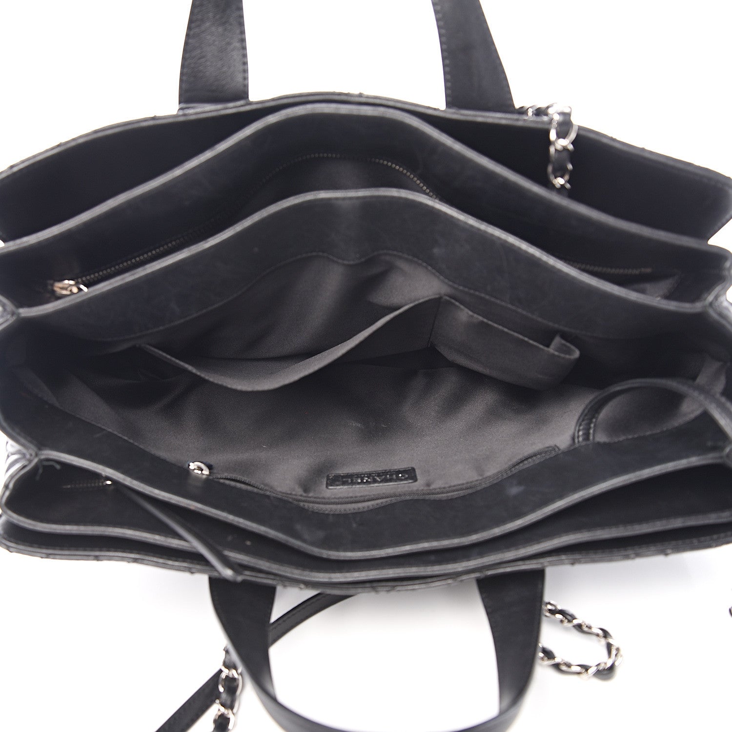 Chanel Lambskin Quilted Large Easy Carry Shopping Tote Black 4 of 21