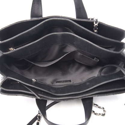 Chanel Lambskin Quilted Large Easy Carry Shopping Tote Black 4 of 21