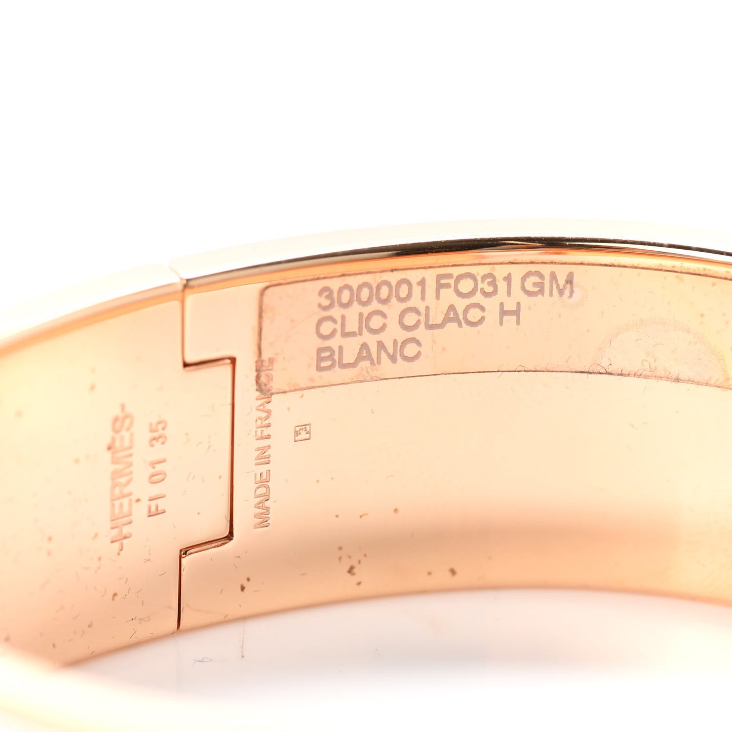 Enamel Wide Clic Clac H Bracelet GM White