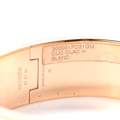 Hermes Enamel Wide Clic Clac H Bracelet GM White 5 of 5