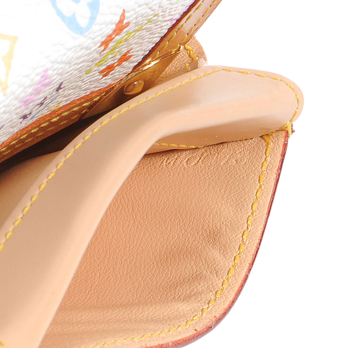 Monogram Multicolor Porte-Monnaie Plat Coin Purse White