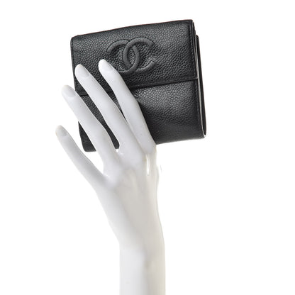 Chanel Caviar Timeless CC Compact French Wallet Black 2 of 14