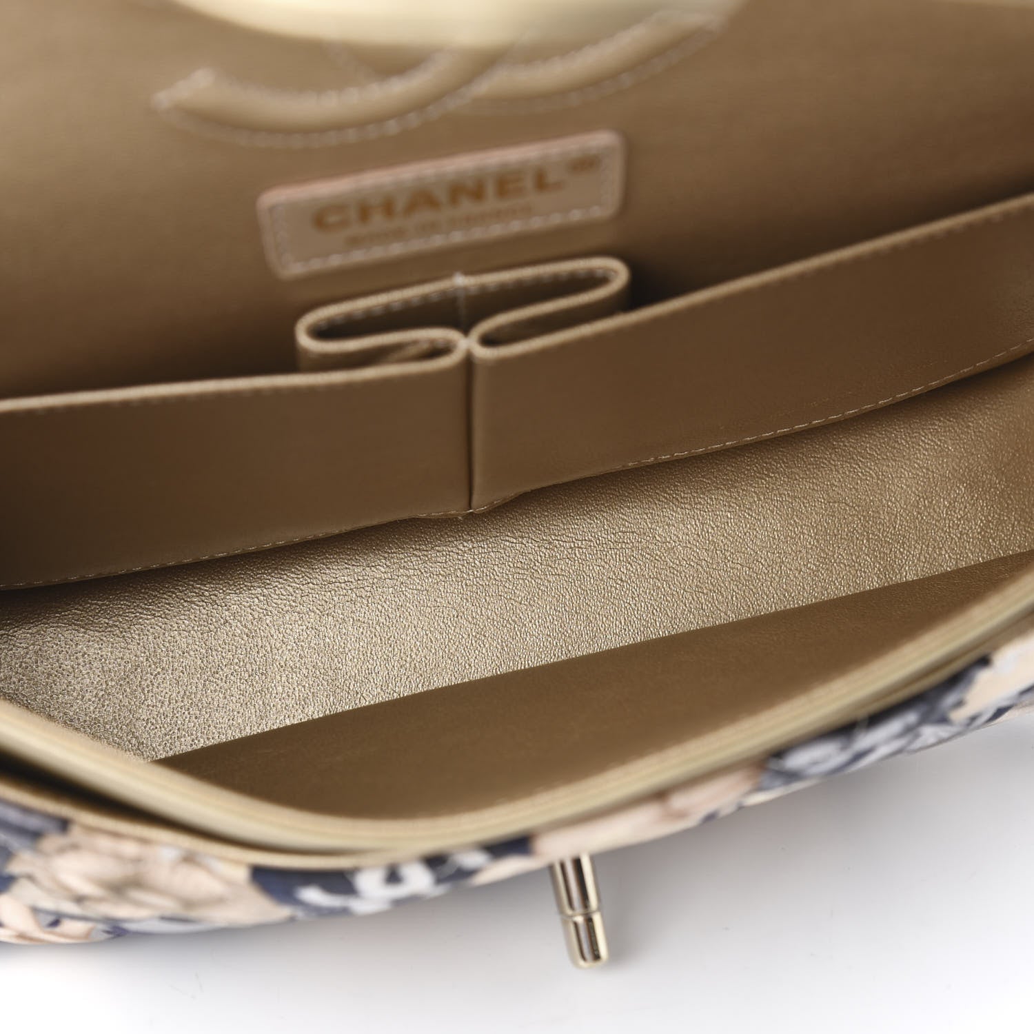 Chanel Nylon Quilted Medium Cat Emoticon Double Flap Navy Gold 6 of 13