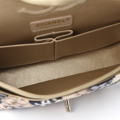 Chanel Nylon Quilted Medium Cat Emoticon Double Flap Navy Gold 6 of 13
