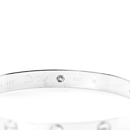 Cartier 18K White Gold 6 Diamond LOVE Bracelet 16 4 of 6