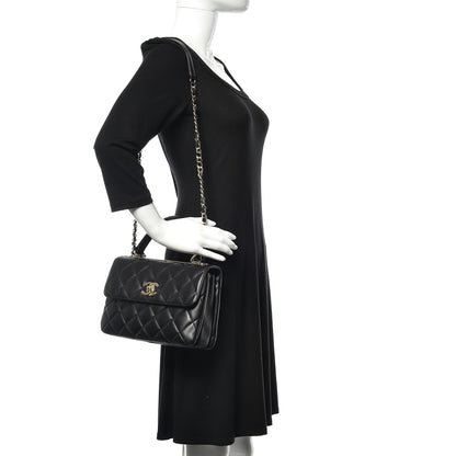 Chanel Lambskin Quilted Small Trendy CC Dual Handle Flap Bag Black 2 of 12