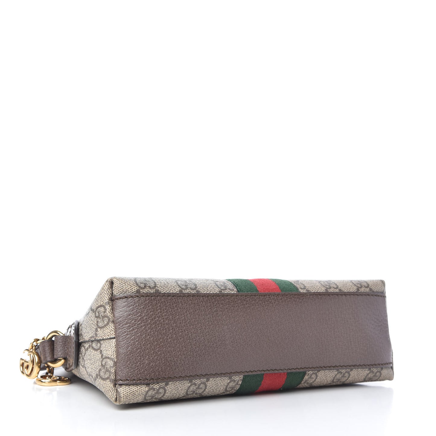 GG Supreme Monogram Textured Dollar Calfskin Web Small Ophidia Dome Shoulder Bag Beige Ebony New Acero