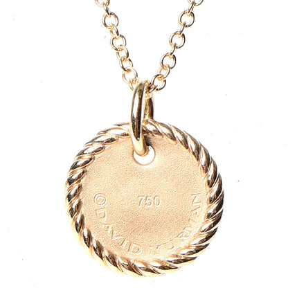 David Yurman 18K Yellow Gold Diamond Initial H Charm Necklace 5 of 7