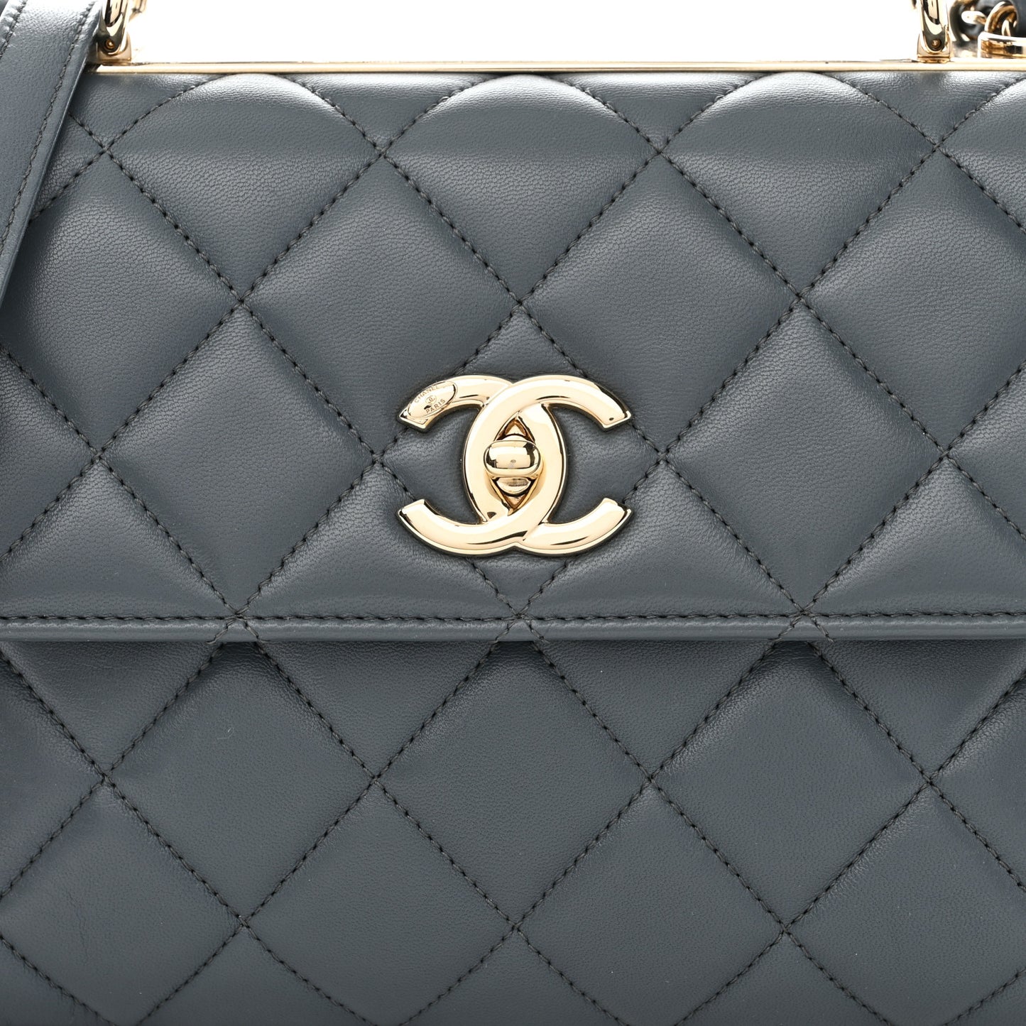 Lambskin Quilted Small Trendy CC Dual Handle Flap Bag Grey