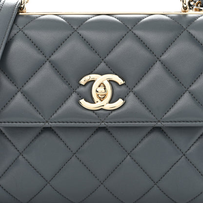 Chanel Lambskin Quilted Small Trendy CC Dual Handle Flap Bag Grey 8 of 13
