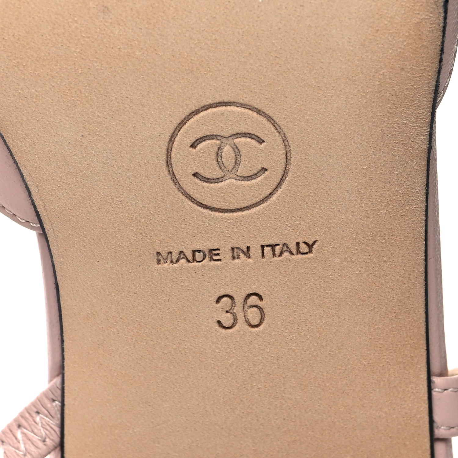Chanel Lambskin Grosgrain Cap Toe CC Slingback Sandals 36 Light Pink Black 7 of 8
