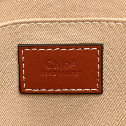 Chloe Cotton Calfskin Large Woody Ribbon Tote White Brown 10 of 15