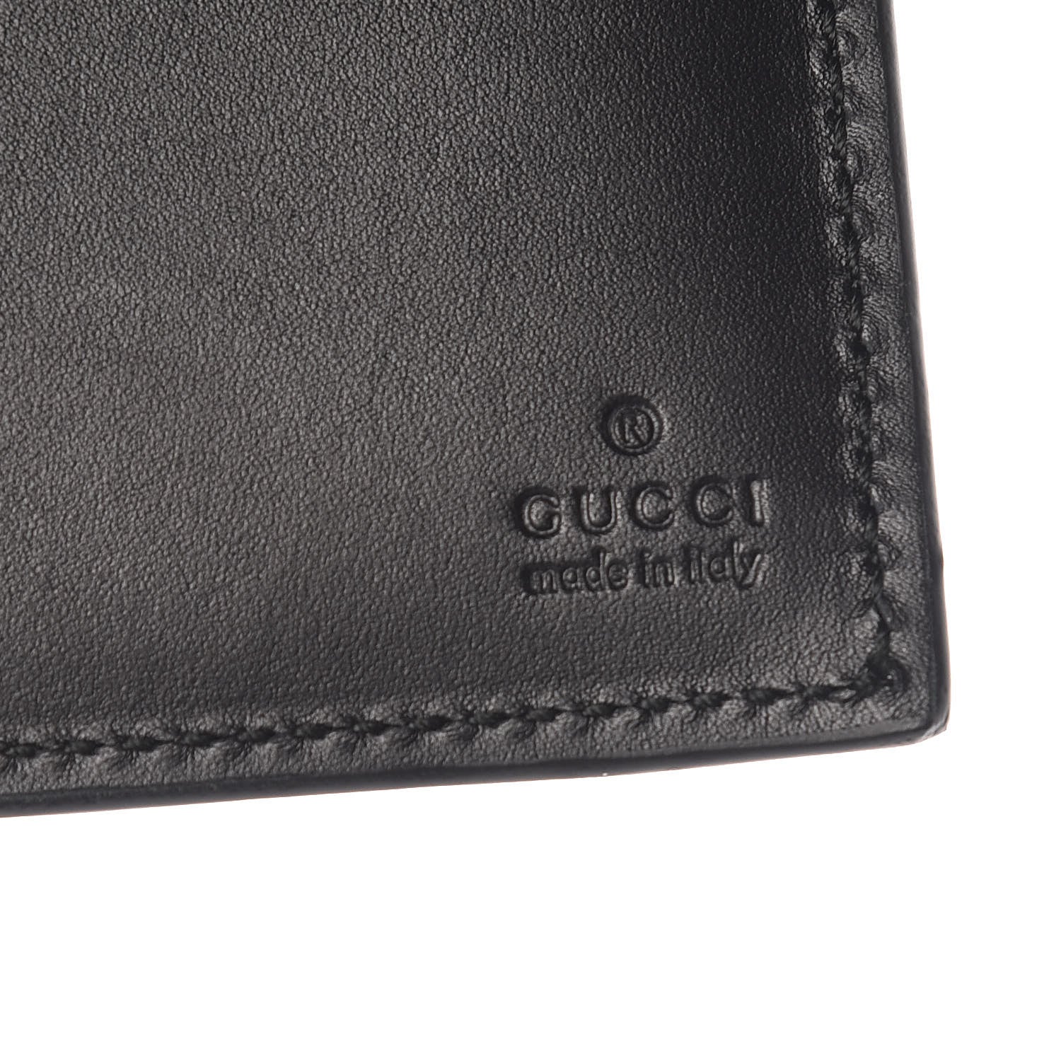 Gucci Calfskin GucciGhost Print Bi-Fold Wallet Black New Acquamarine 6 of 8