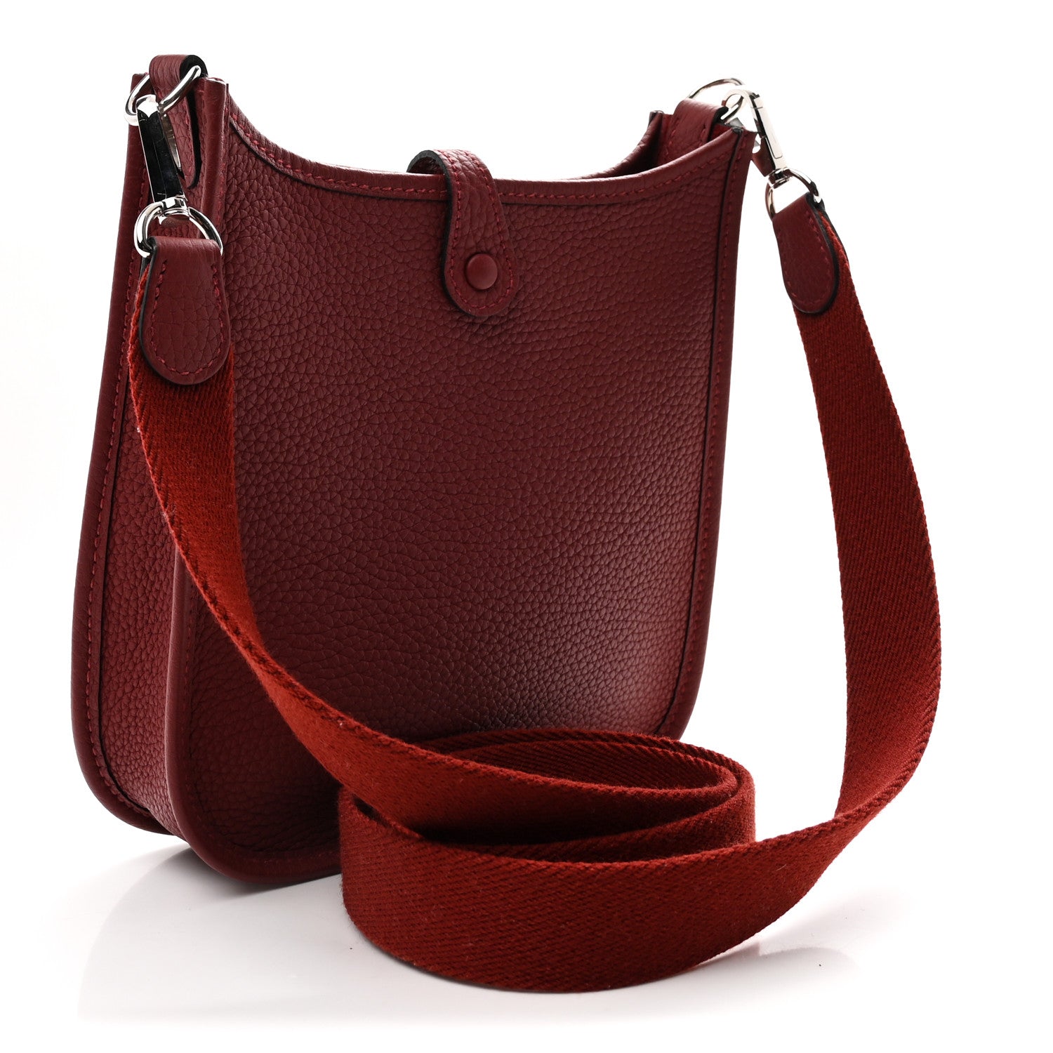 Hermes Taurillon Clemence Evelyne TPM Rouge H 2 of 10