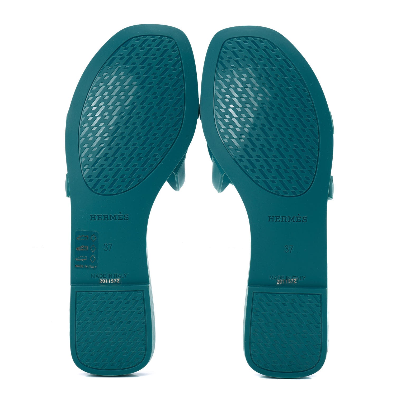 Hermes Rubber Aloha Sandals 37 Bleu Vif 6 of 7