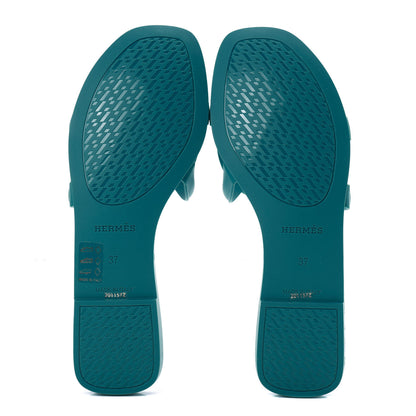 Hermes Rubber Aloha Sandals 37 Bleu Vif 6 of 7