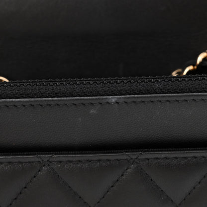 Chanel Lambskin Quilted Trendy CC Wallet On Chain WOC Black 13 of 15