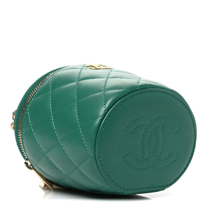 Chanel Lambskin Quilted Afternoon Tea Top Handle Vanity Case With Chain Green 4 of 10