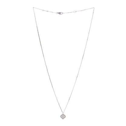 Van Cleef & Arpels 18K White Gold Diamond Sweet Alhambra Pendant Necklace 3 of 8