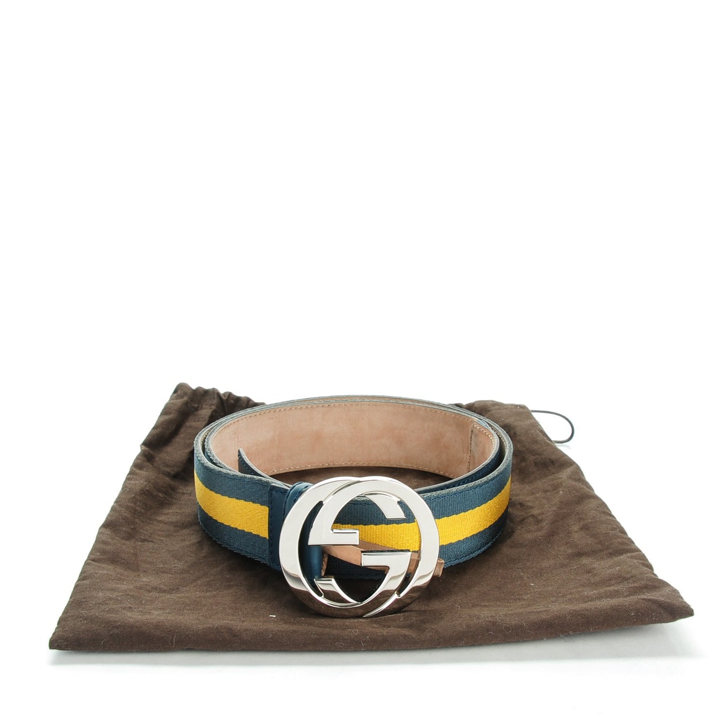 Canvas Web Blondie Interlocking G Belt 90 36 Blue Yellow