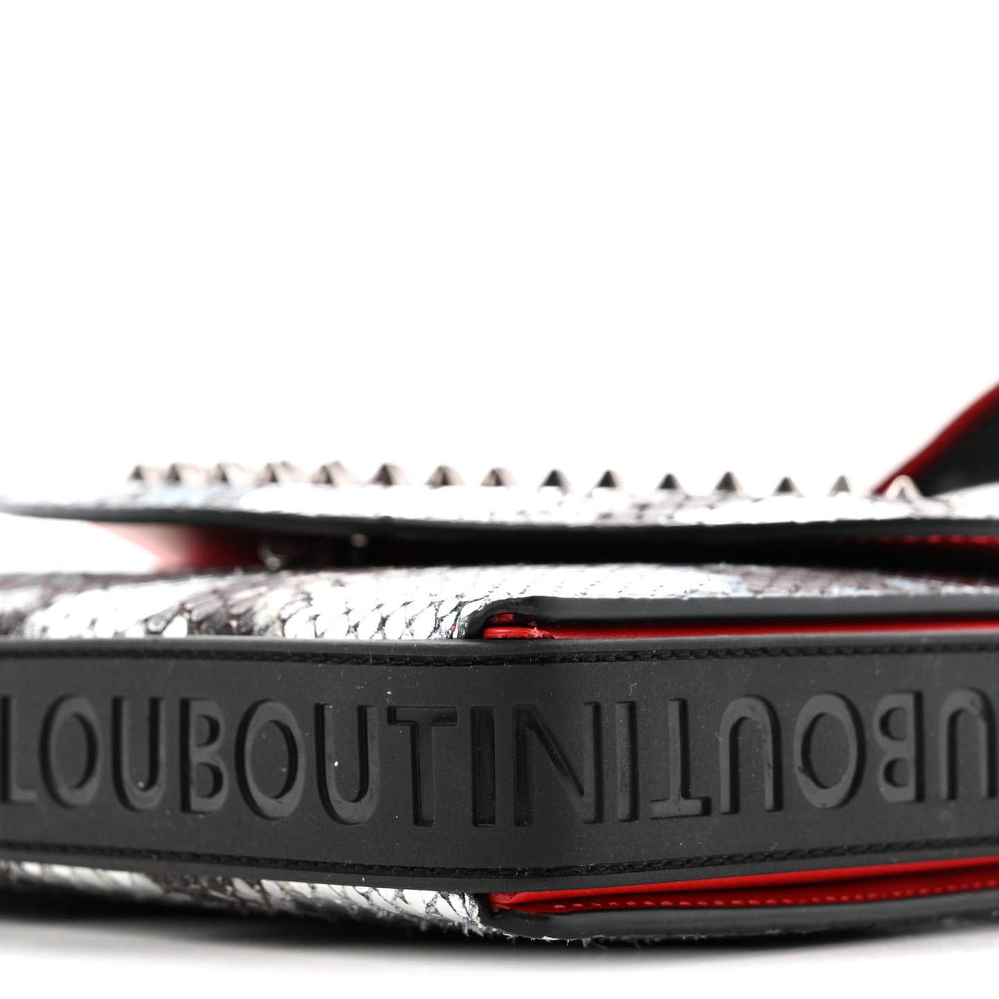 Metallic Snakeskin Spiked Explorafunk Wallet On Strap Gunmetal Black Multicolor