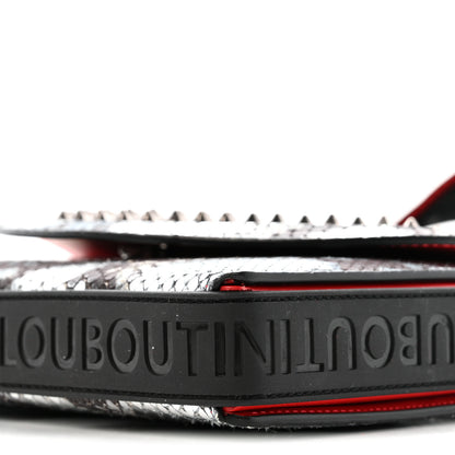Christian Louboutin Metallic Snakeskin Spiked Explorafunk Wallet On Strap Gunmetal Black Multicolor 10 of 12