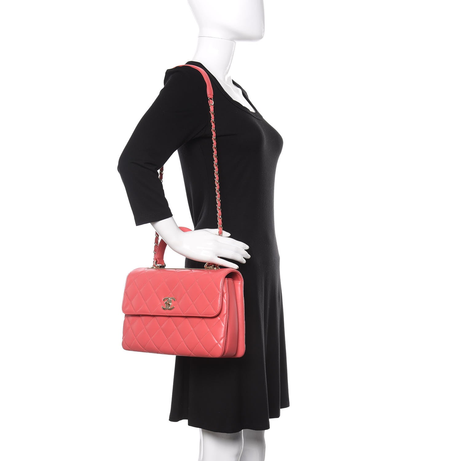 Chanel Lambskin Quilted Medium Trendy CC Flap Dual Handle Bag Red 2 of 12