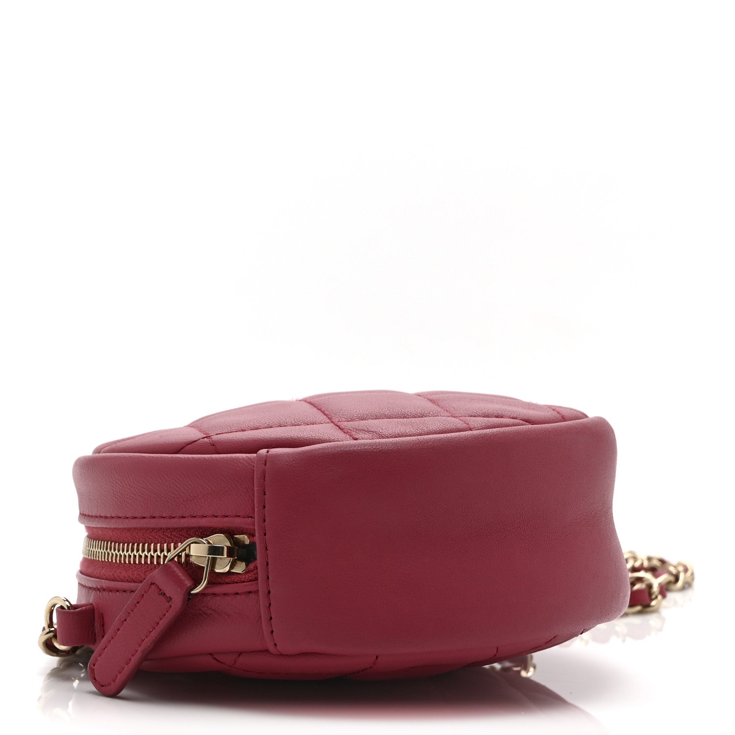 Chanel Lambskin Quilted Round Clutch With Chain Pink 9 of 10