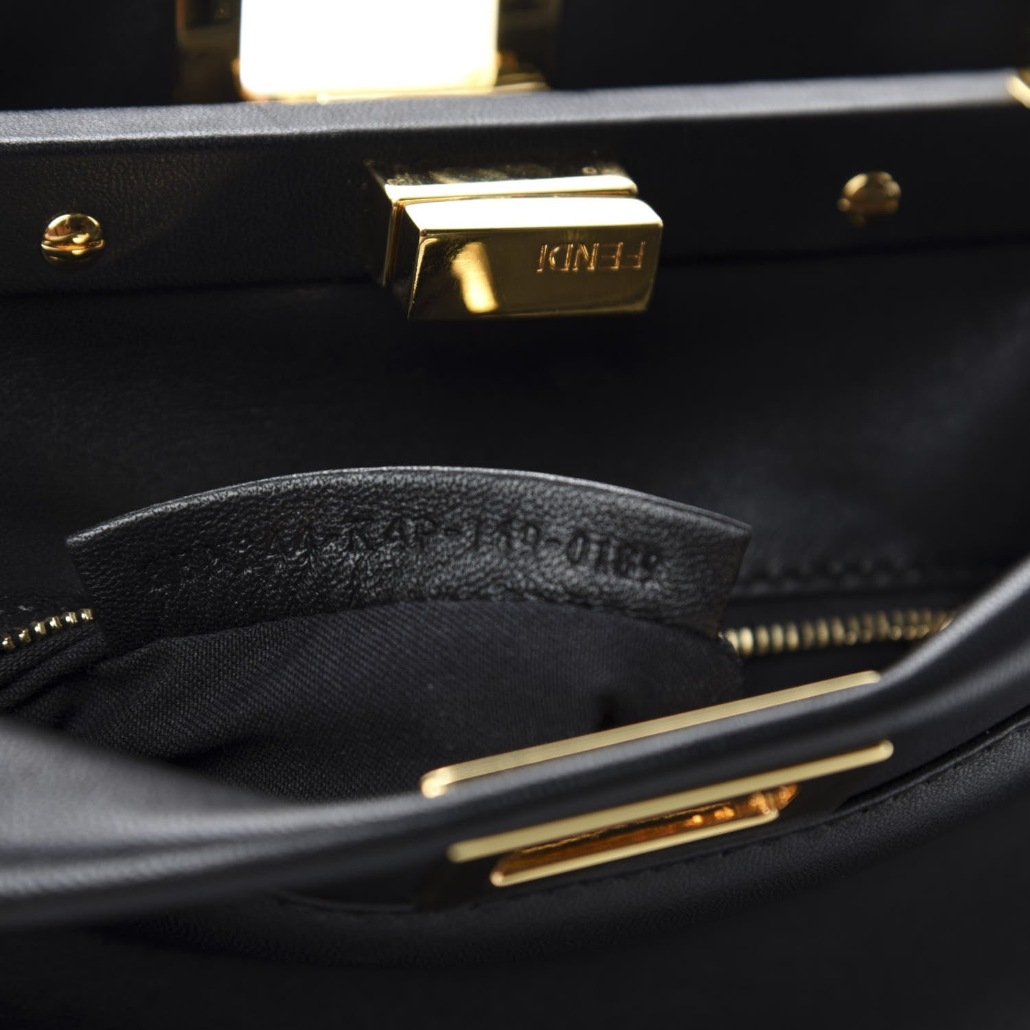 Fendi Nappa Mini Peekaboo Iconic Satchel Black 10 of 12