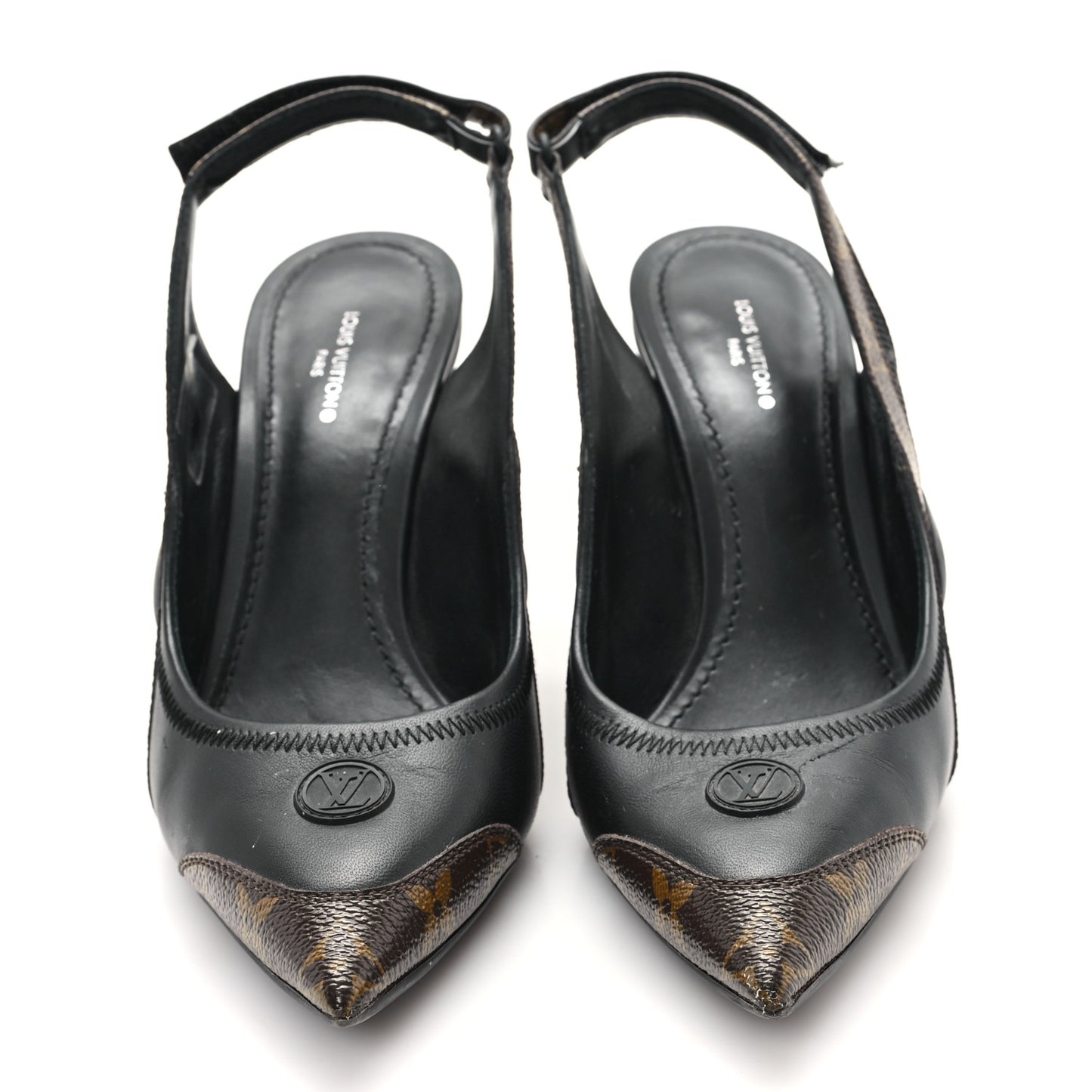 Patent Monogram Archlight Slingback Pumps 38.5 Black