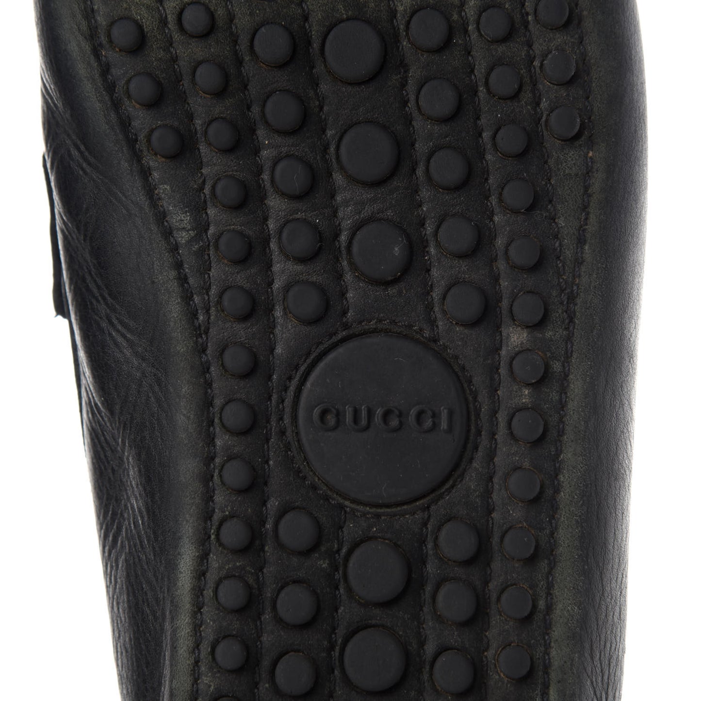 Calfskin Mens Horsebit Web Driver Loafers 8.5 Black