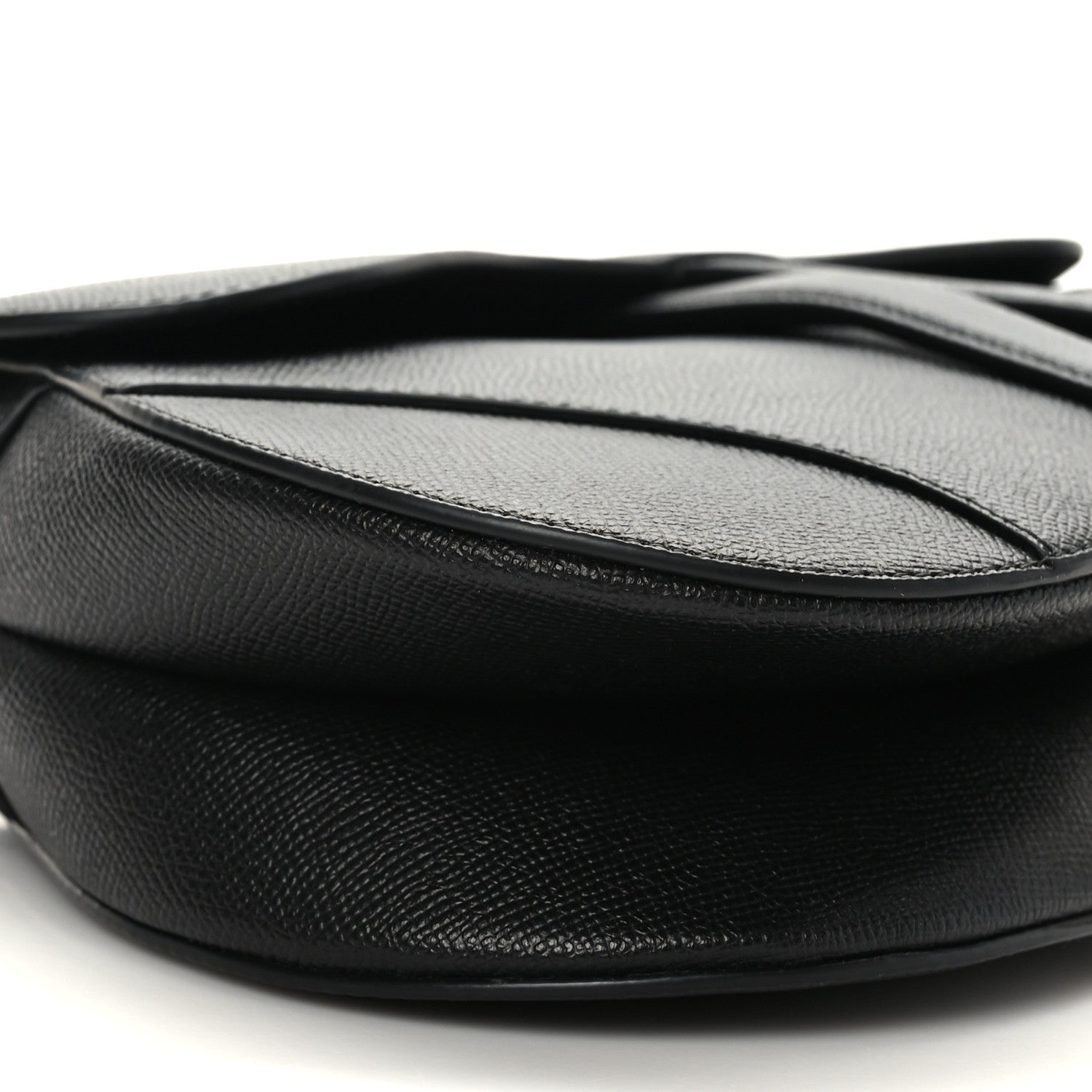 Christian Dior Grained Calfskin Saddle Bag With Strap Black 8 of 9