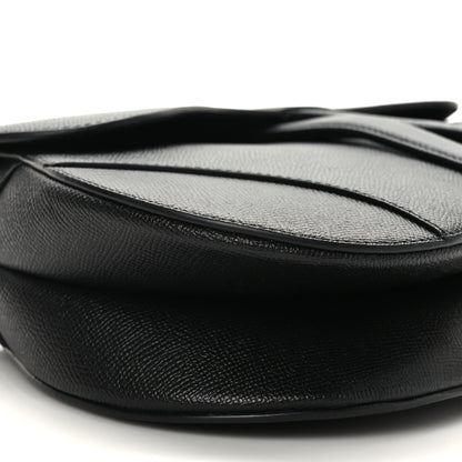 Christian Dior Grained Calfskin Saddle Bag With Strap Black 8 of 9