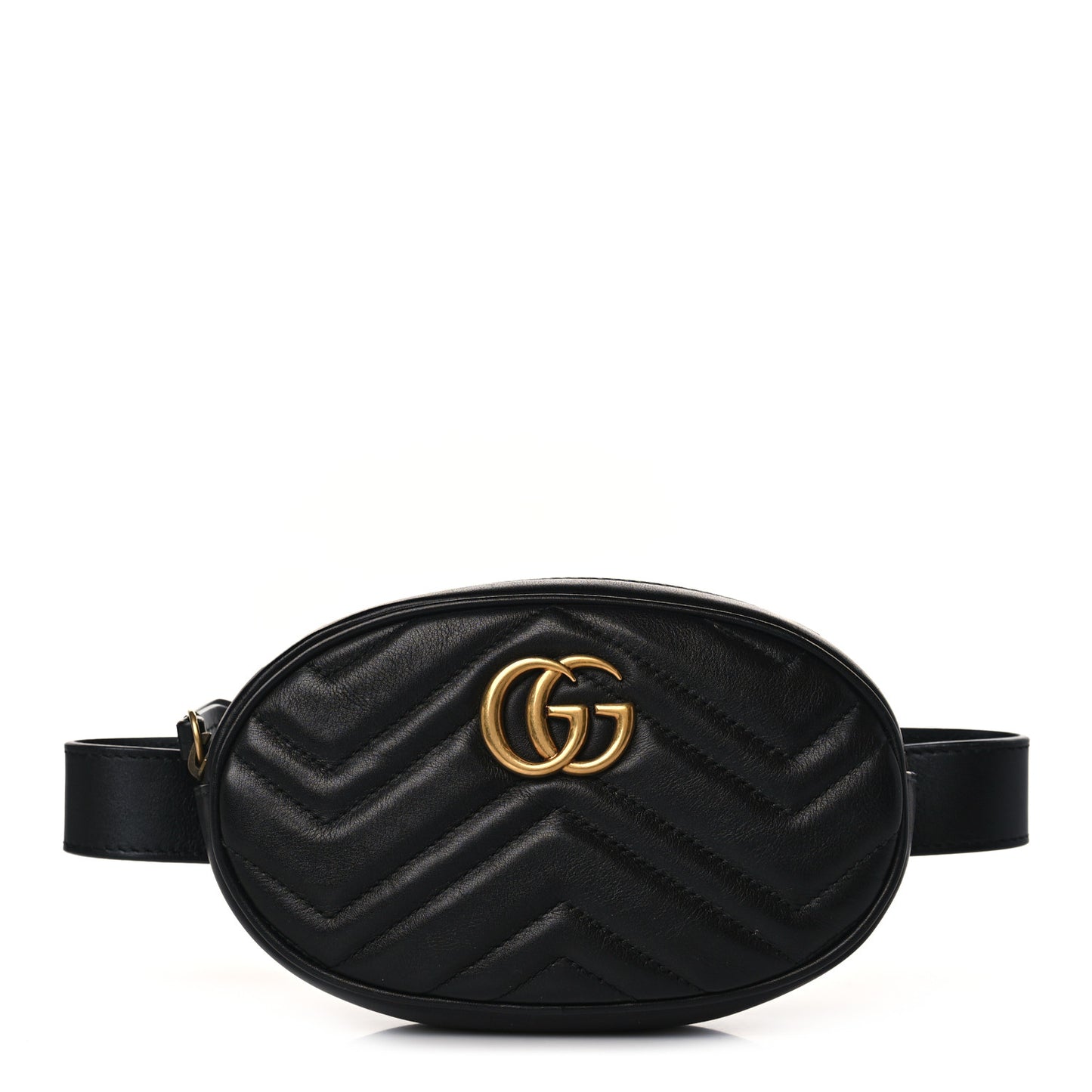 Calfskin Matelasse GG Marmont Belt Bag 85 34 Black