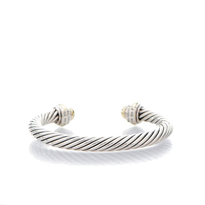 David Yurman Sterling Silver 14K Yellow Gold 7mm Cable Classics Bracelet 3 of 5