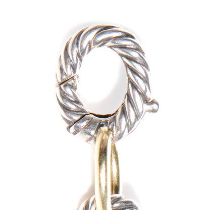 David Yurman Sterling Silver 18K Yellow Gold 10mm Medium Oval Link Bracelet 5 of 6