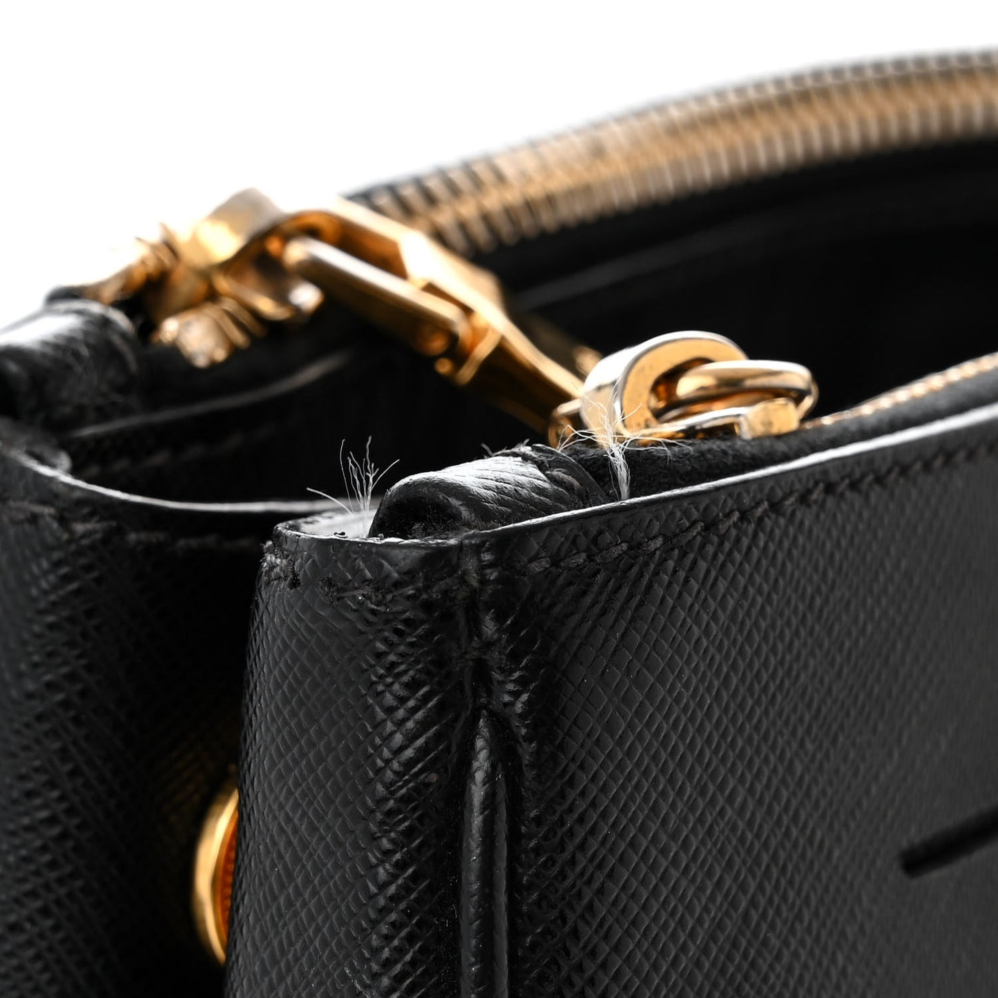 Saffiano Lux Extra Large Galleria Double Zip Tote Black