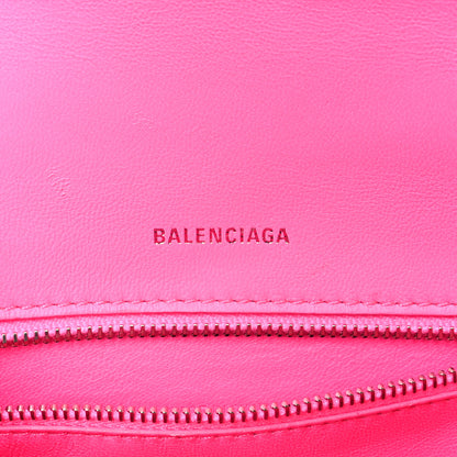 Balenciaga Shiny Box Calfskin Small Hourglass Top Handle Bag Hot Pink 6 of 9