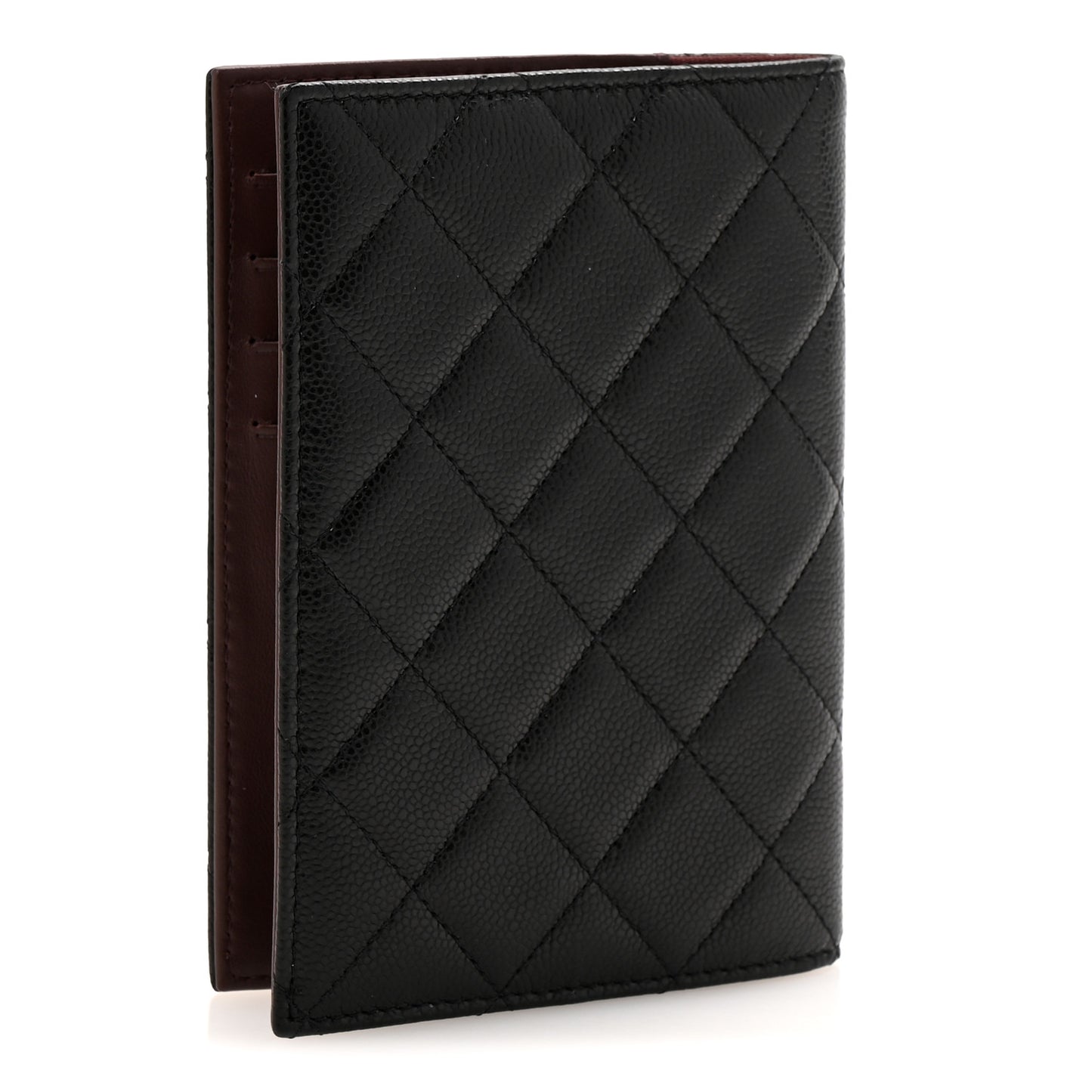 Caviar Quilted Passport Holder Black