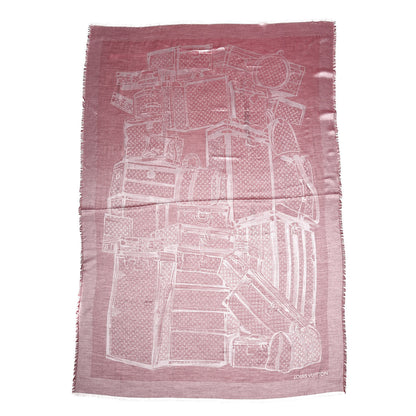 Louis Vuitton Cashmere Silk Steamer Shawl Red 1 of 4
