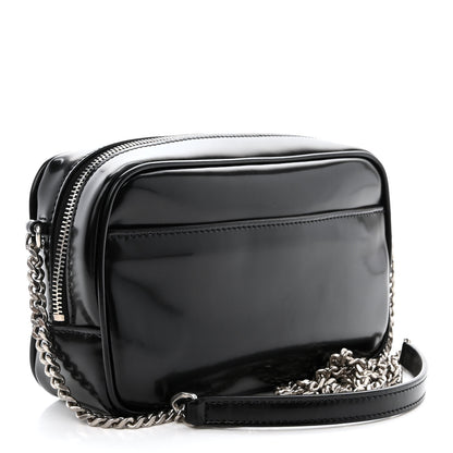 Saint Laurent Shiny Calfskin Monogram Mini Lou Camera Bag Black 3 of 10