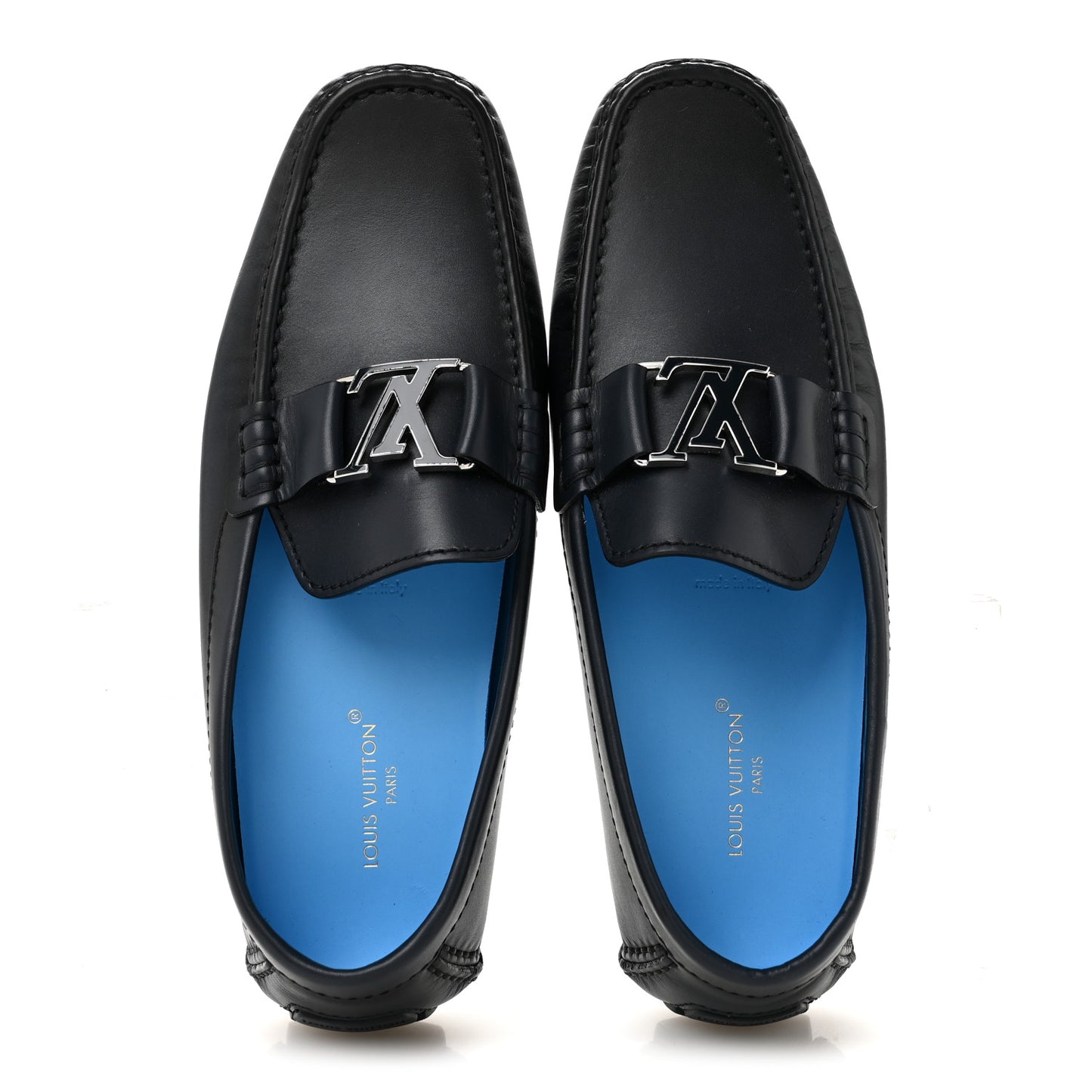 Calfskin Mens Monte Carlo Car Shoe Moccasin Loafers 9 Navy