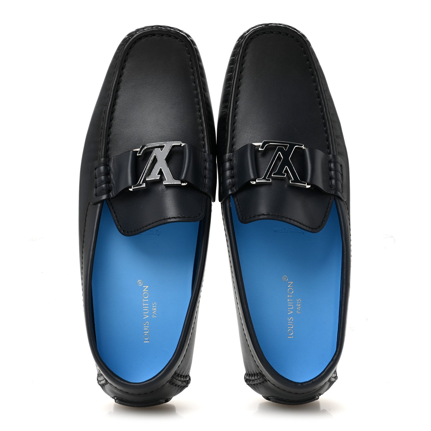 Louis Vuitton Calfskin Mens Monte Carlo Car Shoe Moccasin Loafers 9 Navy 2 of 10