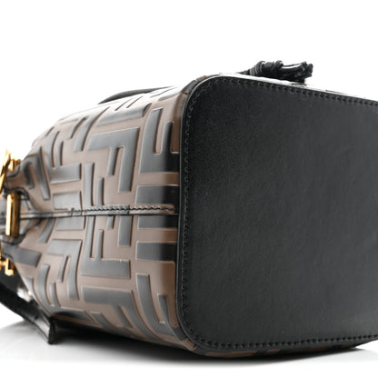 Fendi Vitello Liberty F is Fendi Bi-Color FF 1974 Embossed Mini Mon Tresor Bucket Bag Maya Black 9 of 10