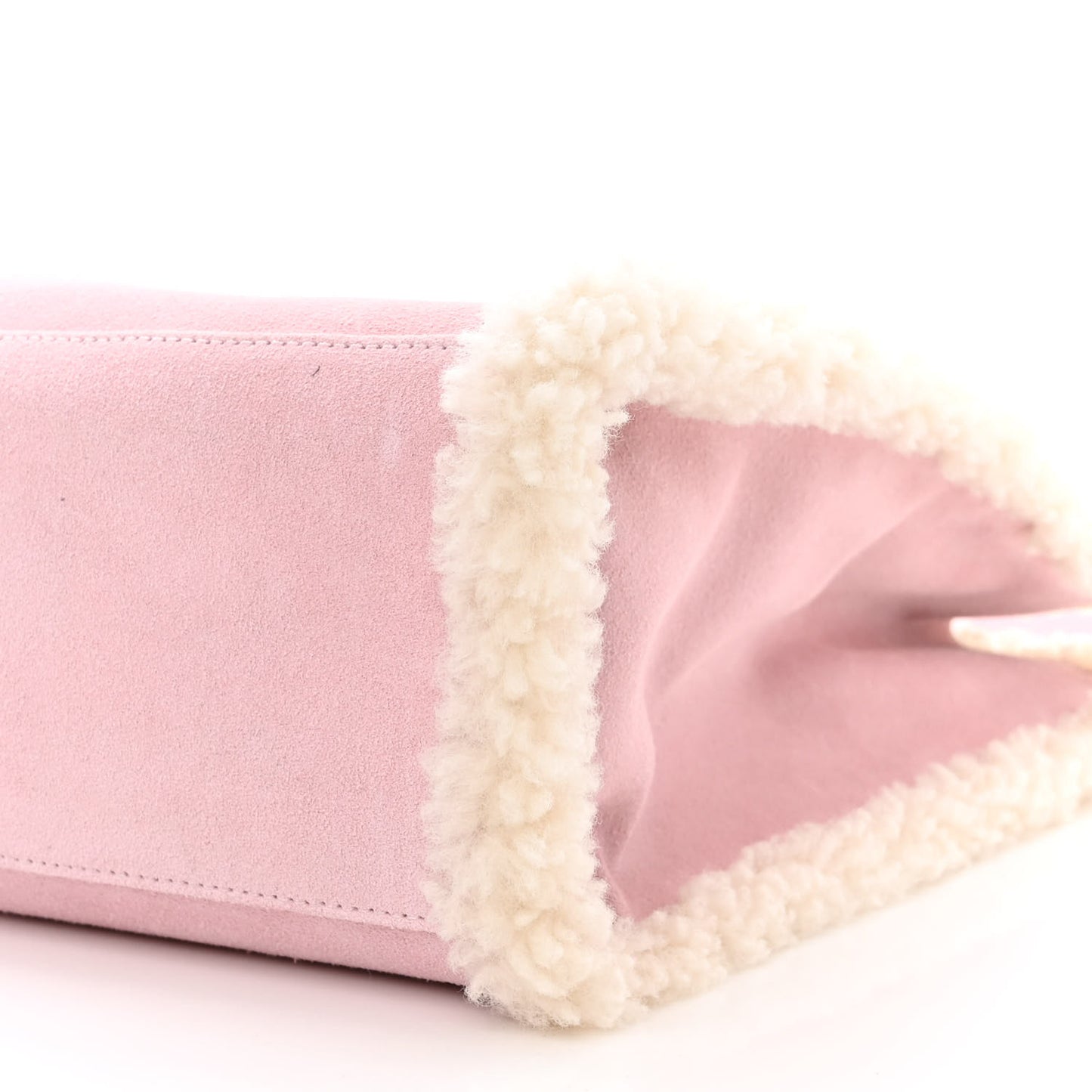 X UGG Suede Shearling Medium Shopping Bag Pink