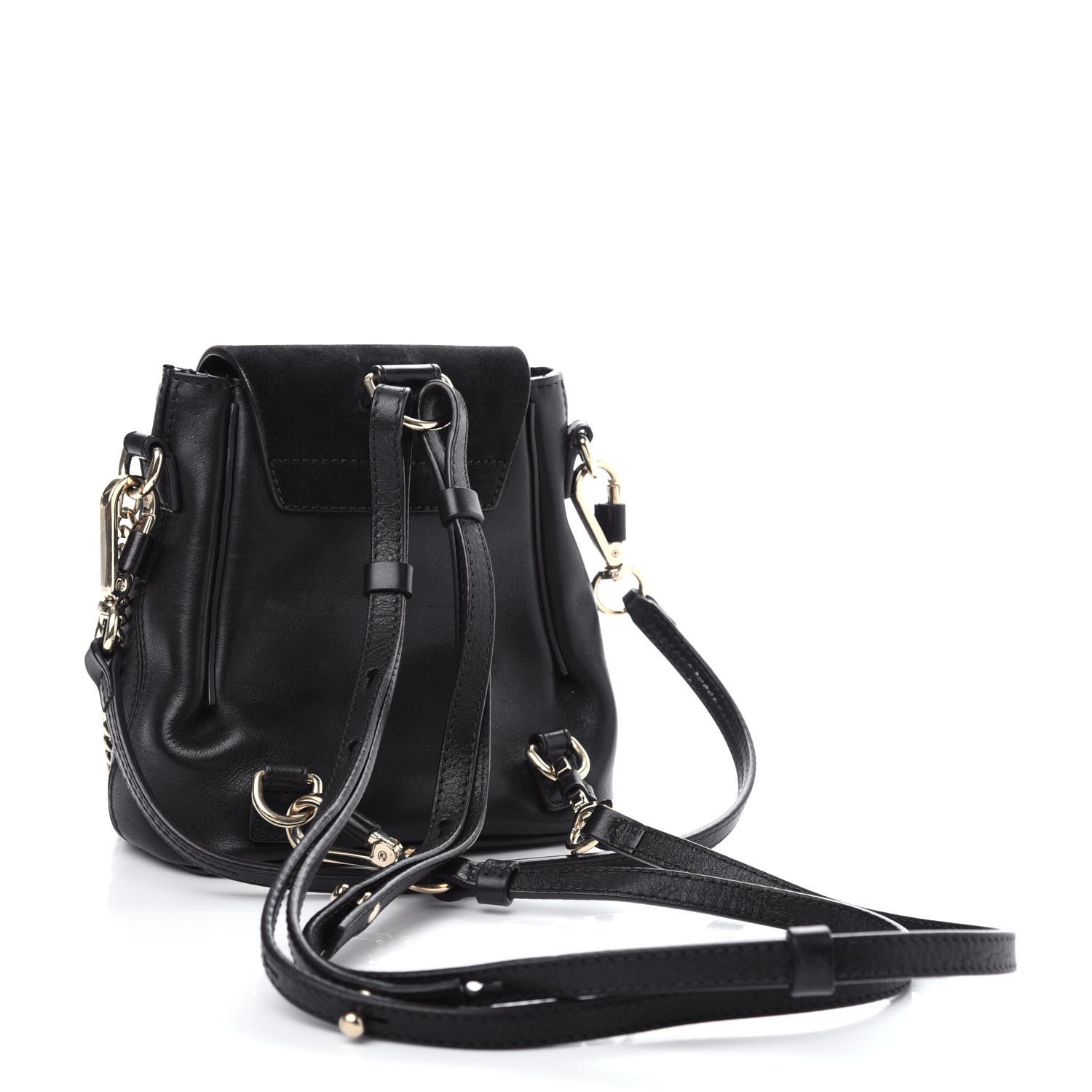 Chloe Suede Calfskin Mini Faye Backpack Black 3 of 10