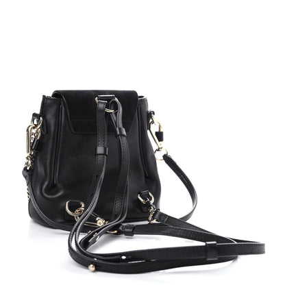 Chloe Suede Calfskin Mini Faye Backpack Black 3 of 10