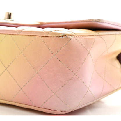 Chanel Lambskin Quilted Tie Dye Ombre Mini Rectangular Flap Yellow Multicolor 10 of 13