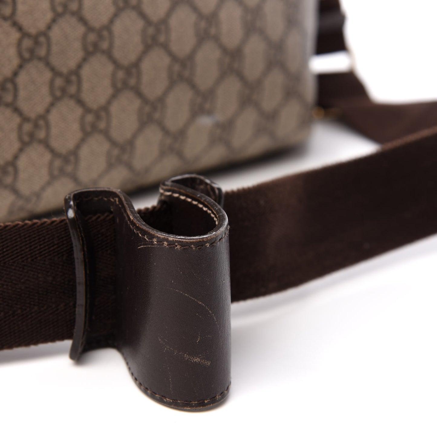 GG Plus Monogram Messenger Diaper Bag Dark Brown